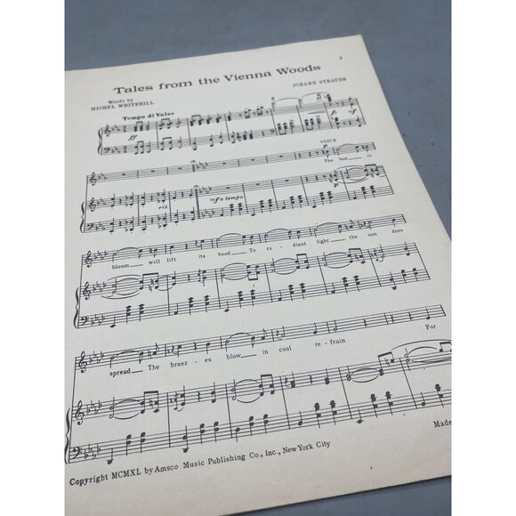 vtg tales from the vienna woods Johann Strauss sheet music amsco music publ READ - Picture 3 of 3